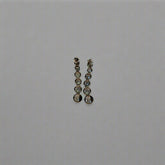 Unsigned Silver Round Drop Earrings